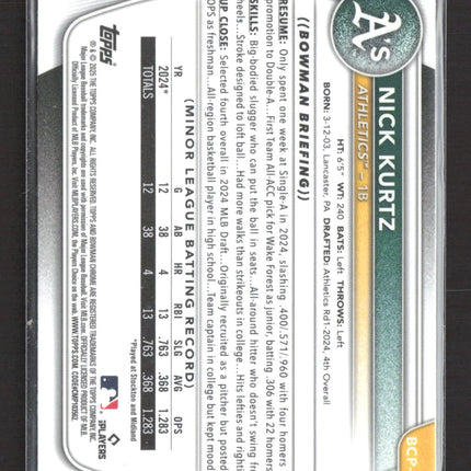 2024 Bowman Chrome Nick Kurtz #BCP-114 Mega Box Mojo Refractor