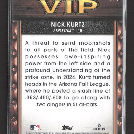 2025 Bowman Chrome Very Important Prospects VIP Nick Kurtz #VIP-2 Mojo Refractor