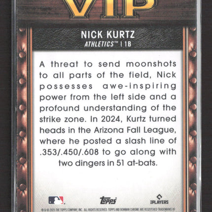 2025 Bowman Chrome Very Important Prospects VIP Nick Kurtz #VIP-2 Mojo Refractor