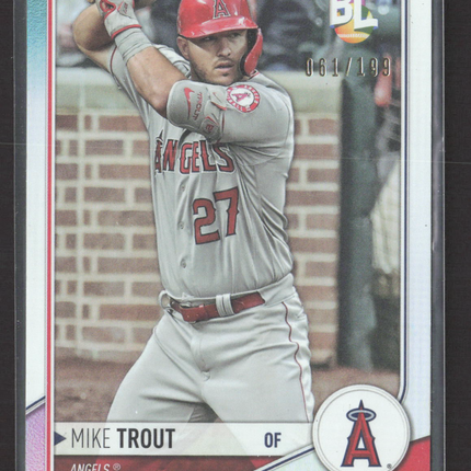 2023 Topps Big League Mike Trout #WR-25 Rainbow Foil 061/199