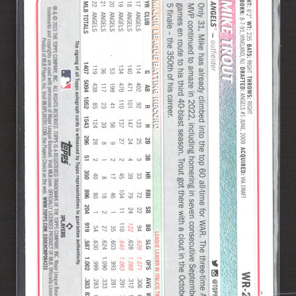2023 Topps Big League Mike Trout #WR-25 Rainbow Foil 061/199