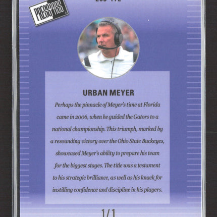 2024 Leaf Press Pass Urban Meyer #20B-172 Holographic 1/1