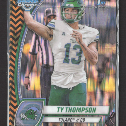2024 Bowman Chrome University Ty Thompson #179 Black Gold Stealth Refractor /24