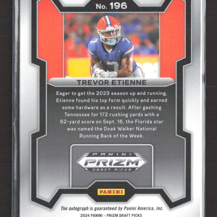 2024 Panini Prizm Draft Picks Trevor Etienne #196 Auto