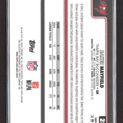 2025 Topps Chrome Baker Mayfield #281 Blue 126/150