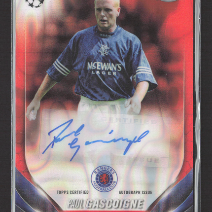 2024 Topps Chrome UEFA Club Competitions Paul Gascoigne #CA-PG Orange Wave Auto