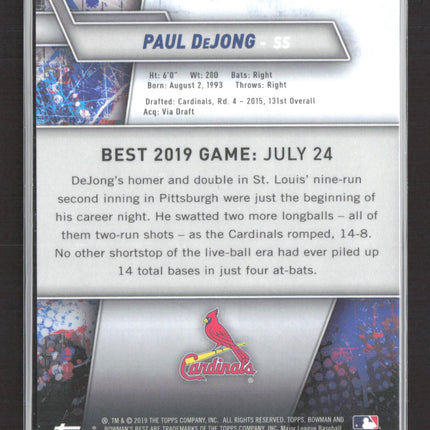 2019 Bowman's Best Paul DeJong #57 Gold Refractor 45/50