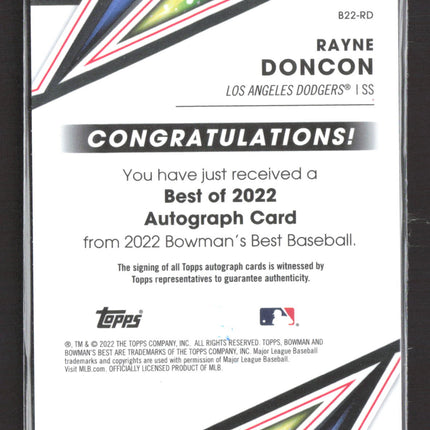 2022 Bowman's Best Rayne Doncon #B22-RD Auto
