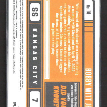 2022 Panini Chronicles Classics Bobby Witt Jr. #14