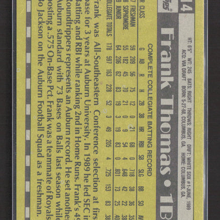 1990 Topps Frank Thomas #414