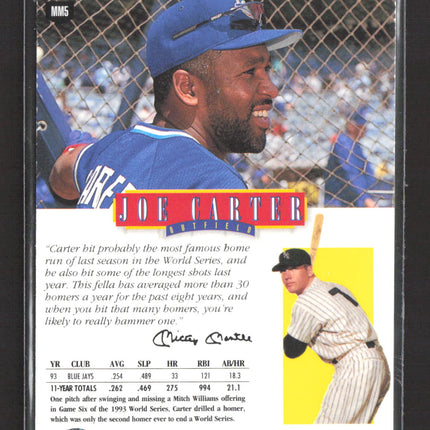 1994 Upper Deck Mickey Mantle's Long Shots Joe Carter #MM5