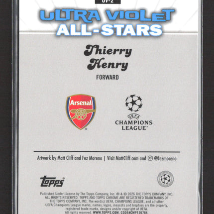 2026 Topps Chrome Ultra Violet All-Stars Thierry Henry #UV-2