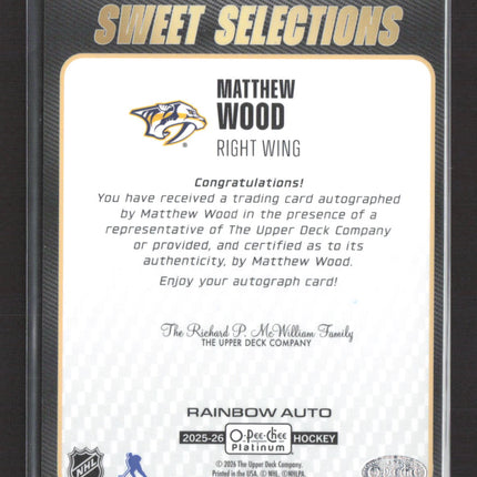 2026 O-Pee-Chee Platinum Sweet Selections Matthew Wood #SS-13 Rainbow Auto