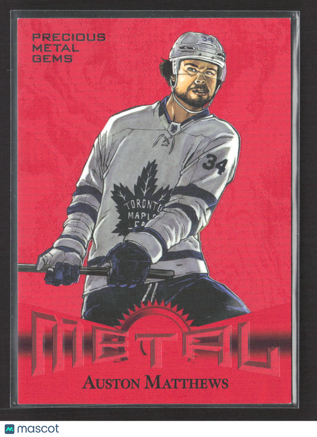 2023 Metal Universe Precious Metal Gems Retro PMG Auston Matthews #RT10 Red /100