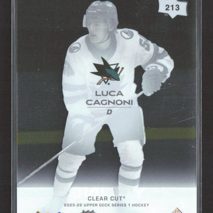 2025 Upper Deck Series 1 Young Guns Luca Cagnoni #213 Clear Cut