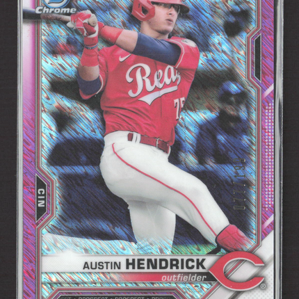 2021 Bowman Chrome Austin Hendrick #BCP-177 Pink Shimmer Refractor /199
