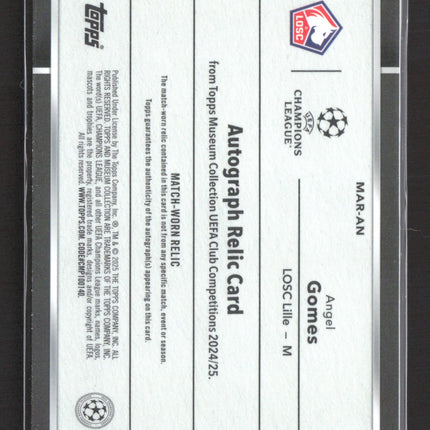 2025 Topps Museum Collection UEFA Club Angel Gomes #MAR-AN 44/99 Relic Auto