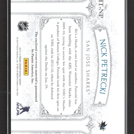 2014 Panini Crown Royale Heirs to the Throne Nick Petrecki #HT-NP Jersey
