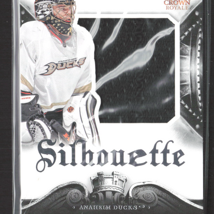 2014 Panini Crown Royale Silhouette Jonas Hiller #S-JHI Game-worn Jersey