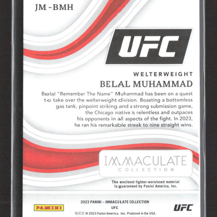 2023 Panini Immaculate Collection UFC Belal Muhammad #JM-BMH 06/26 Venom Logo