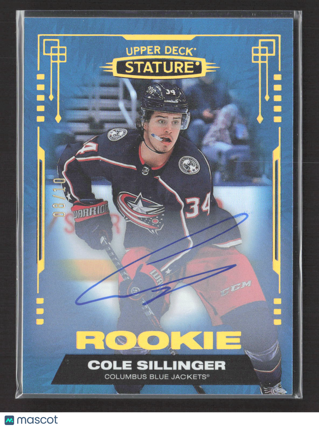 2022 Upper Deck Stature Cole Sillinger #198 08/10 Auto