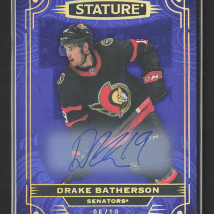 2022 Upper Deck Stature Drake Batherson #35 Purple 06/10 Auto