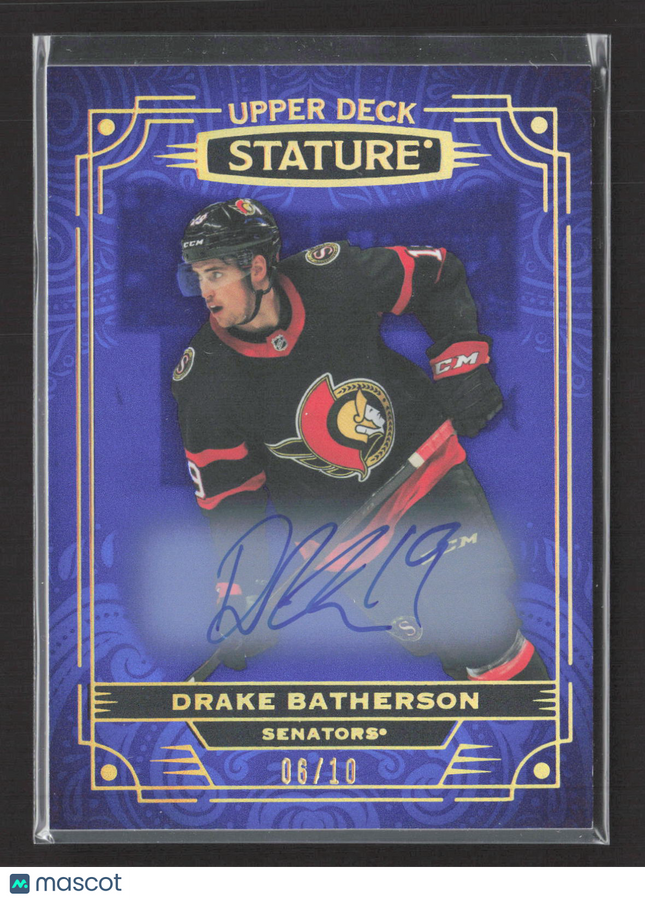 2022 Upper Deck Stature Drake Batherson #35 Purple 06/10 Auto