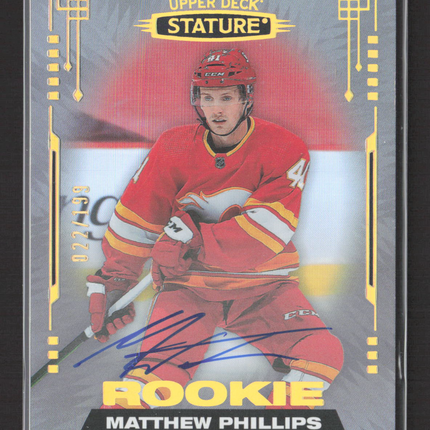 2022 Upper Deck Stature Matthew Phillips #114 022/199 Auto