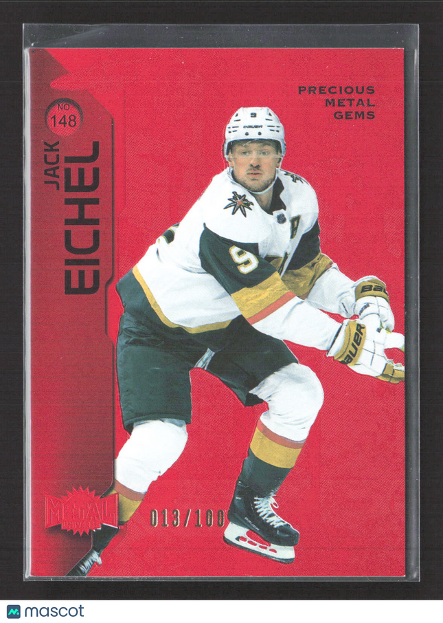 2024 Metal Universe Hockey Precious Metal Gems PMG Jack Eichel #148 Red 013/100