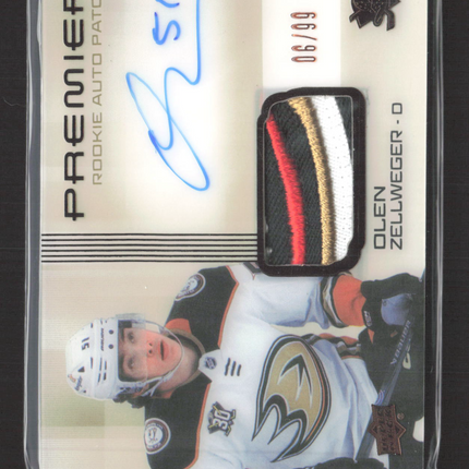 2023 Upper Deck Premier Olen Zellweger #HR-OZ Bronze Rookie Auto Patch 06/99