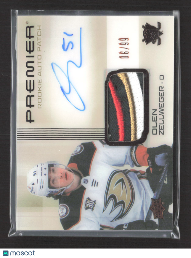 2023 Upper Deck Premier Olen Zellweger #HR-OZ Bronze Rookie Auto Patch 06/99