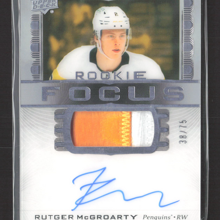 2025 Upper Deck Premier Rookie Focus Rutger McGroarty #PFR-RM 38/75 Patch Auto