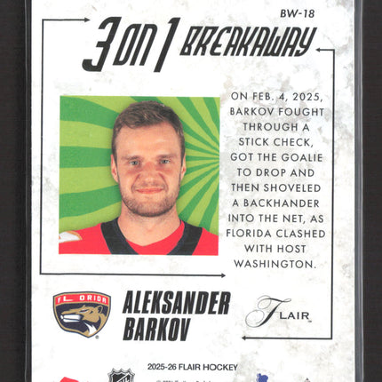 2026 Flair Hockey 3 On 1 Breakaway Aleksander Barkov #BW-18