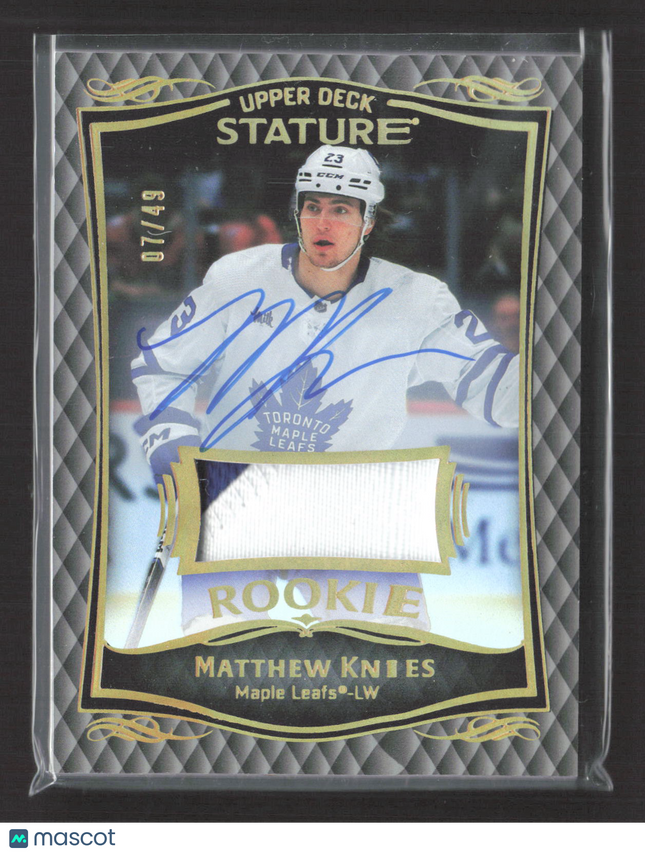 2025 Upper Deck Stature Matthew Knies #42 Patch 07/49 Patch Auto