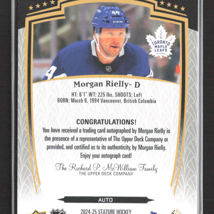2025 Upper Deck Stature Hockey Morgan Rielly #4 Auto