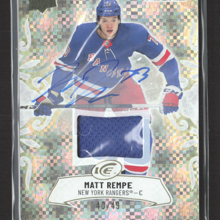 2025 Upper Deck Ice Matt Rempe #143 Gold Auto Jersey Patch 40/49