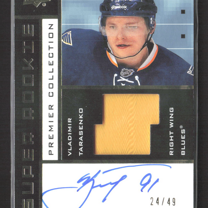 2017 UD Premier Super Rookie Vladimir Tarasenko #SRV-VL 24/49 Jersey Patch Auto