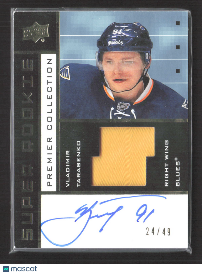 2017 UD Premier Super Rookie Vladimir Tarasenko #SRV-VL 24/49 Jersey Patch Auto
