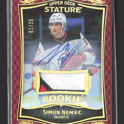2025 Upper Deck Stature Simon Nemec #45 Auto Patch Red 01/25