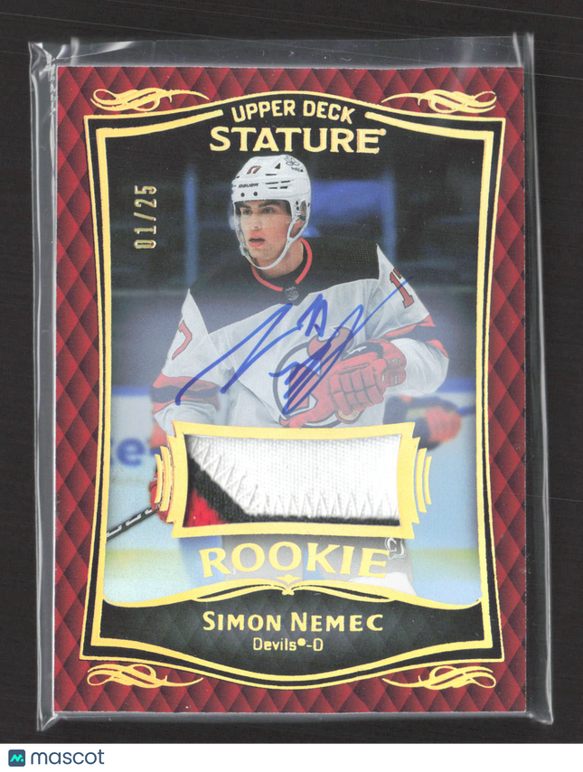 2025 Upper Deck Stature Simon Nemec #45 Auto Patch Red 01/25