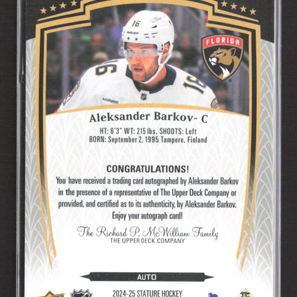 2025 Upper Deck Stature Aleksander Barkov #2 Auto