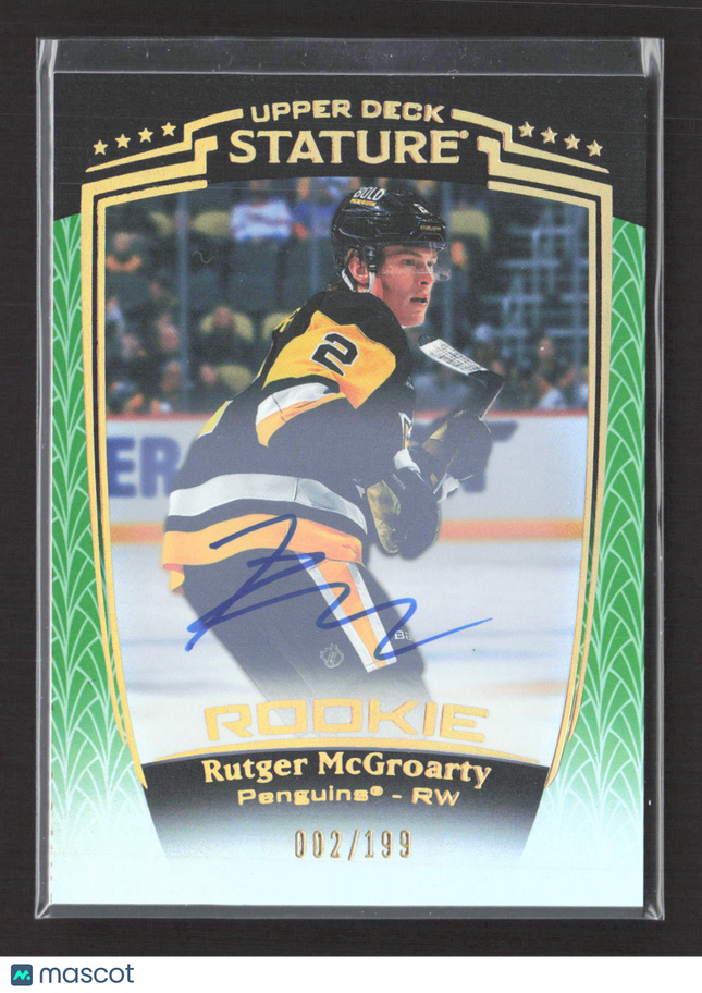 2025 Upper Deck Stature Rutger McGroarty #39 Green 002/199 Auto