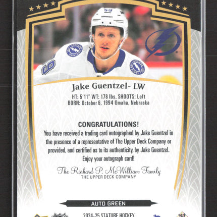 2025 Upper Deck Stature Jake Guentzel #16 Green 173/199 Auto