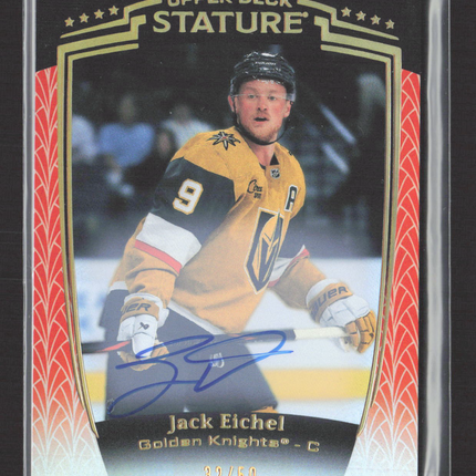2025 Upper Deck Stature Jack Eichel #7 Auto Orange 32/50 Auto