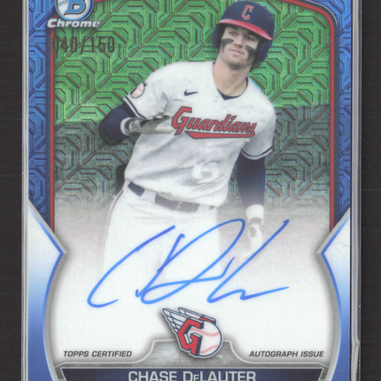2023 Bowman Chrome Chase DeLauter #BMA-CD Blue Mojo Refractor /150 Auto