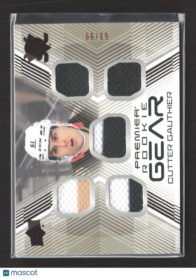 2025 UD Premier Rookie Gear Cutter Gauthier #PGR-CG Bronze Bronze Jersey /99