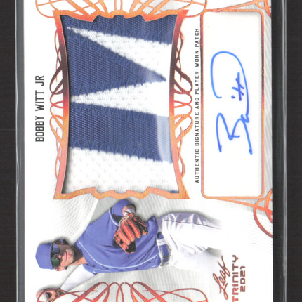 2021 Leaf Trinity Bobby Witt Jr #PA-BWJ Patch Auto