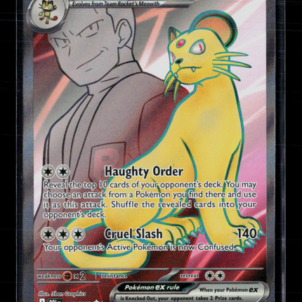 Pokemon 2025 Destined Rivals Team Rocket's Persian EX FA #219/182