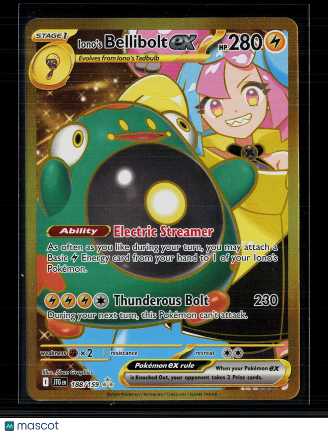 Pokemon 2025 Journey Together Iono's Bellibolt EX SAR #188/159