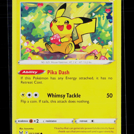 Pokemon 2022 Lost Origin Pikachu #52/196